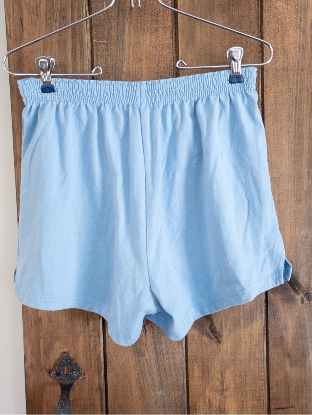 Soffe Workout Cheer Sporty Shorts Light Blue Large